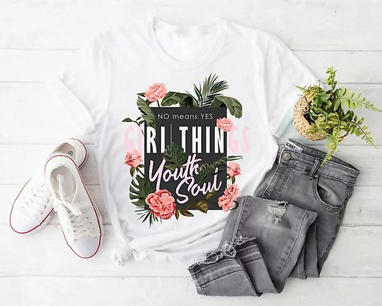Banco T-Shirt Damen Flower Blumen Baumwolle Sommer Sommermode Freizeitmode günstig online kaufen
