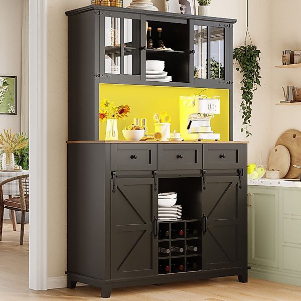 Odikalo Küchenbuffet Küchenschrank Sideboard Hochschrank Weinregal günstig online kaufen