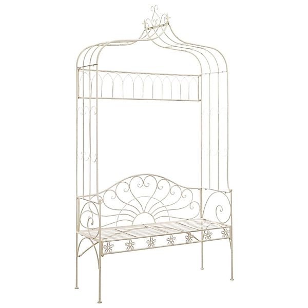 Gartenbank 122 Cm Eisen Antik Weiß günstig online kaufen