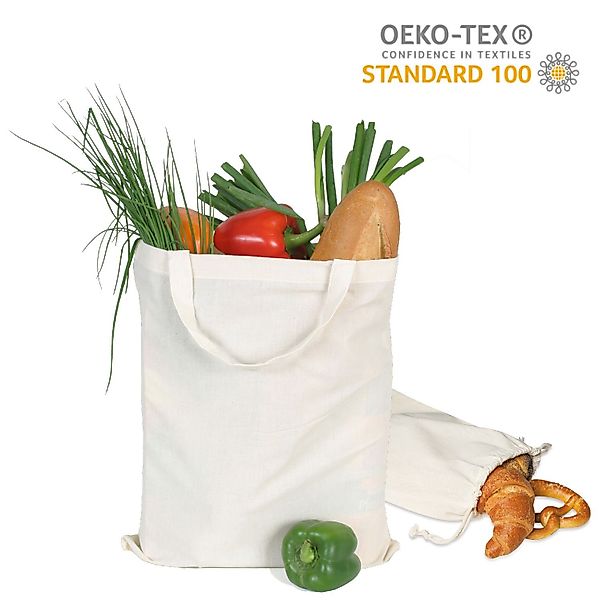 TEXXILLA Einkaufsbeutel Baumwolltasche CLASSIC kurze Henkel, günstig online kaufen