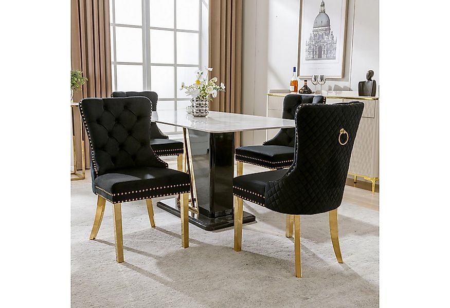 Flieks Esszimmerstuhl (Set, 4 St), 4er Set Polsterstuhl Wohnzimmerstuhl Küc günstig online kaufen