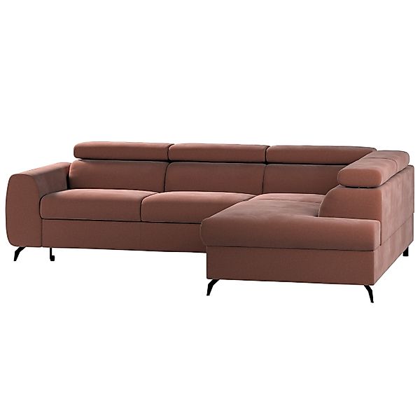 Ecksofa Leo, rose, 268x201x93, Polsterstoffe (CL63) günstig online kaufen