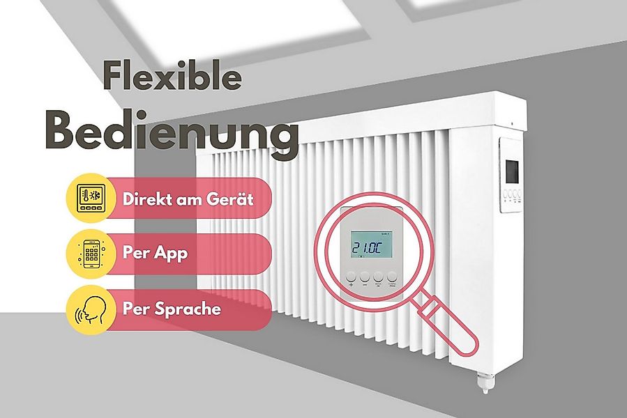 eVARMO Elektro-Heizkörper areo smart base, Digitales Thermostat mit LCD-Dis günstig online kaufen
