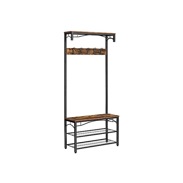 Vasagle Garderobe 32 x 80 x 178,5 cm Braun-Schwarz günstig online kaufen
