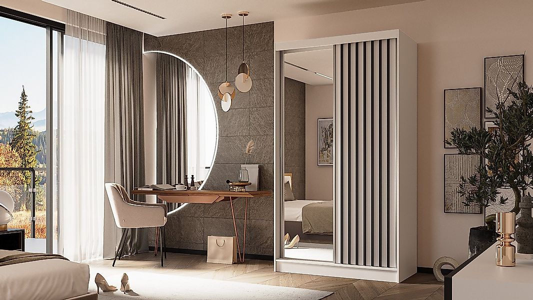 ALTDECOR Schiebetürenschrank LAMELO (Kleiderschrank Garderobenschrank mit v günstig online kaufen