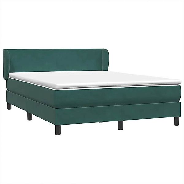 vidaXL Bett Boxspringbett mit Matratze Dunkelgrün 160x220 cm Samt günstig online kaufen