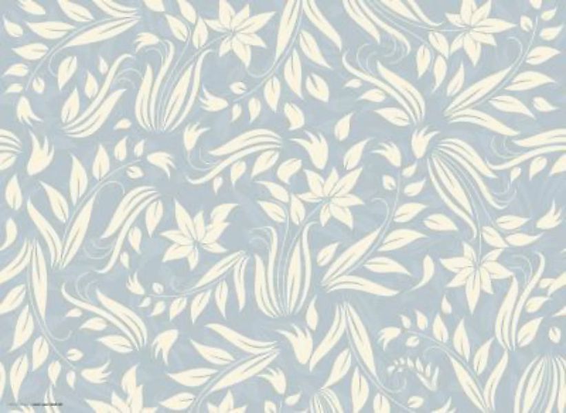 tischsetmacher Tischset Platzsets abwaschbar - Florales Muster in Hellblau günstig online kaufen
