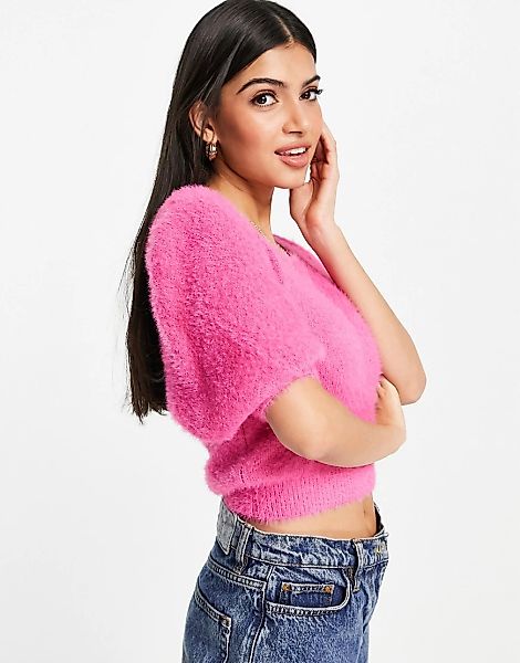 AX Paris – Pullover mit eckigem Ausschnitt in Rosa günstig online kaufen