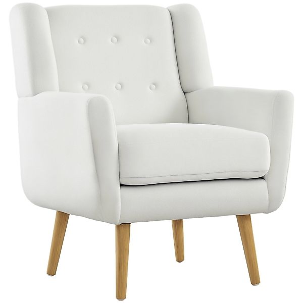 HOMCOM Sessel mit Teddy-Fleece-Optik Polyester Weiß 75L x 72B x 89H cm günstig online kaufen