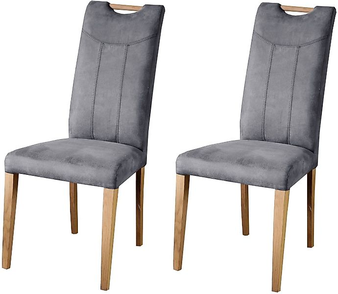 Home affaire Esszimmerstuhl Roberta Polsterstuhl, Gestell Eiche massiv (Set günstig online kaufen