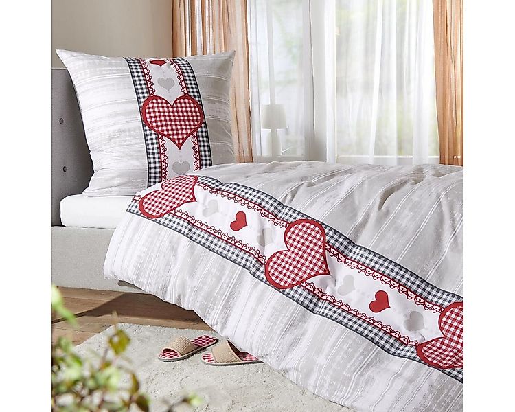 TRAUMSCHLAF Bettwäsche Herzen, Flanell, 2 teilig, hochwertige Flanell Quali günstig online kaufen