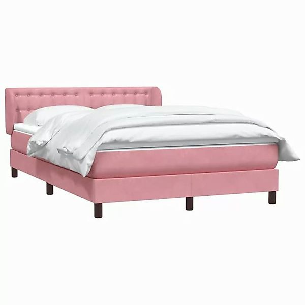 vidaXL Bett Boxspringbett mit Matratze Rosa 140x220 cm Samt günstig online kaufen