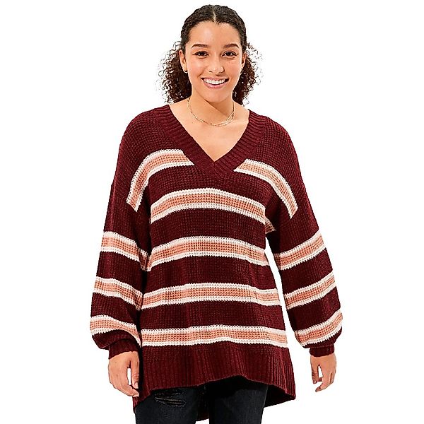 American Eagle Oversized Dreamspun V-ausschnitt Sweater S Burgundy günstig online kaufen