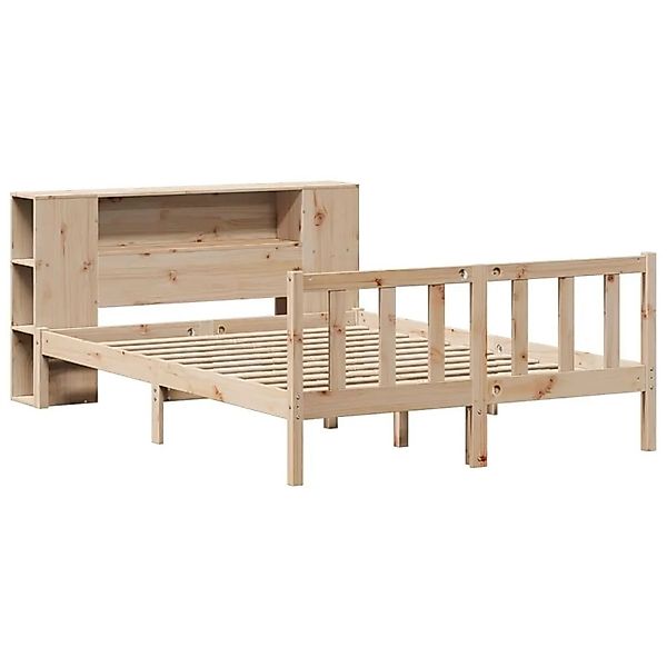 vidaXL Massivholzbett mit Regal ohne Matratze 140x190 cm Kiefernholz 332165 günstig online kaufen