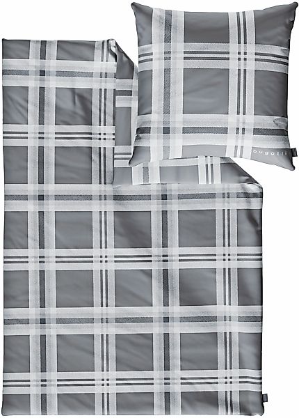 bugatti Bettwäsche "Satinbettwäsche bugatti" 2 Stk. tlg. mit elegantem Karo günstig online kaufen