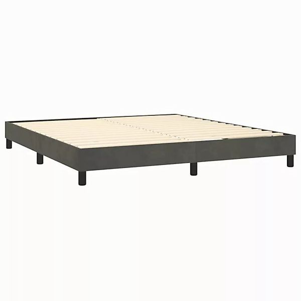 furnicato Bett Boxspringbett mit Matratze Dunkelgrau 160x200 cm Samt (1-tlg günstig online kaufen