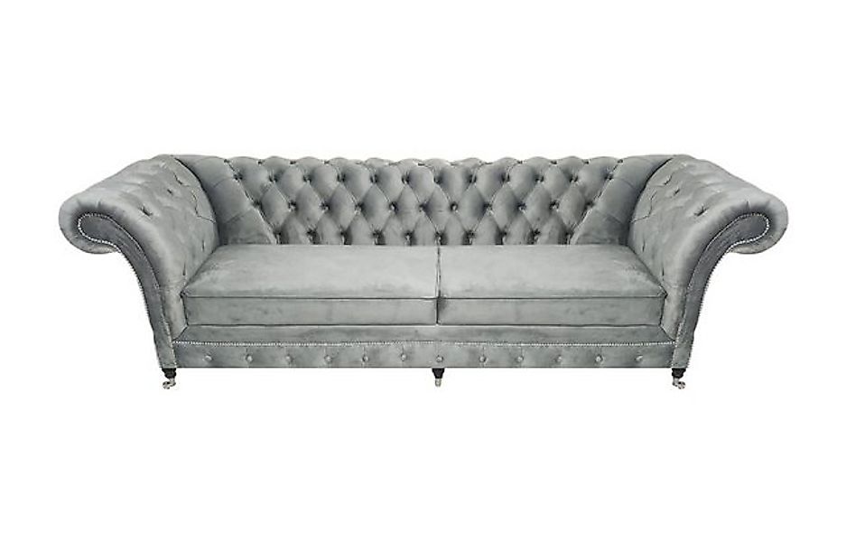 Xlmoebel Sofa Zweisitzer Chesterfield Sofa in Grau - Designer Polstermöbel günstig online kaufen