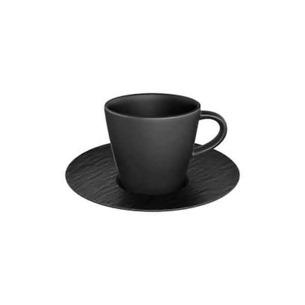 Villeroy & Boch Manufacture Rock Espressotasse mit Untertasse schwarz Kaffe günstig online kaufen