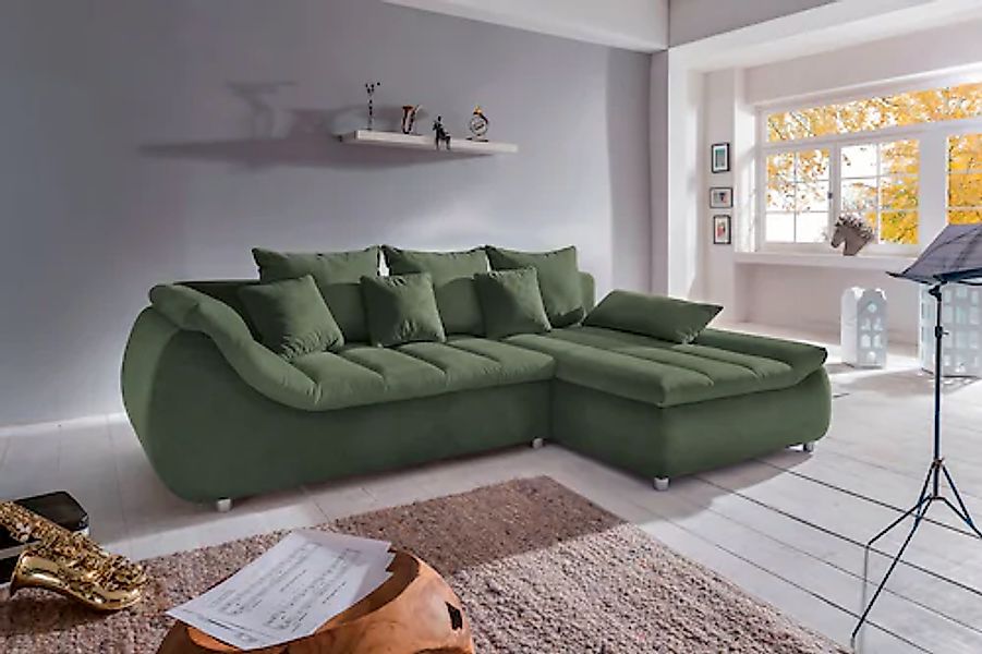 INOSIGN Ecksofa »Imola elegant und bequem, aktuelle Steppung im Sitz, L-For günstig online kaufen