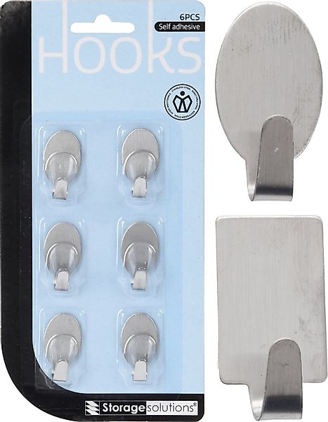 Koopman Handtuchhaken Silber, (6-St), Wandhaken, 6-tlg, günstig online kaufen