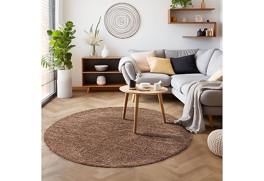 SIMPEX24 Teppich Unicolor - Einfarbig, Rund, Höhe: 30 mm, Modern Kurzflor T günstig online kaufen