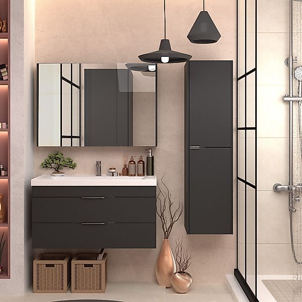 Karen Badmöbel-Set Badmöbel Set Lotus 60 günstig online kaufen