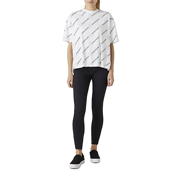 Calvin Klein Jeans Bio-baumwolle All-over Logo Kurzarm T-shirt XS Logo Aop günstig online kaufen