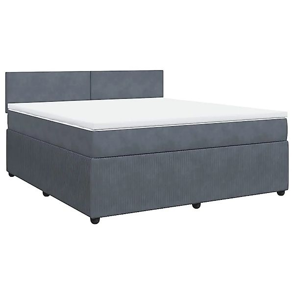 vidaXL Boxspringbett mit Matratze Dunkelgrau 180x200 cm Samt 3290101 günstig online kaufen