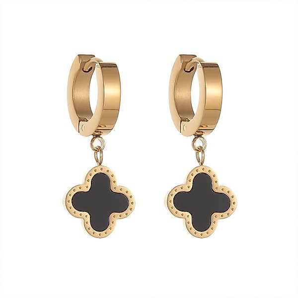 KARMA Paar Ohrhänger Kleeblatt Silber Gold günstig online kaufen