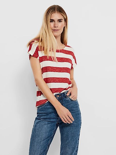 Vero Moda Kurzarmshirt "VMWIDE STRIPE SL TOP GA JRS NOOS" Viskosemischung günstig online kaufen