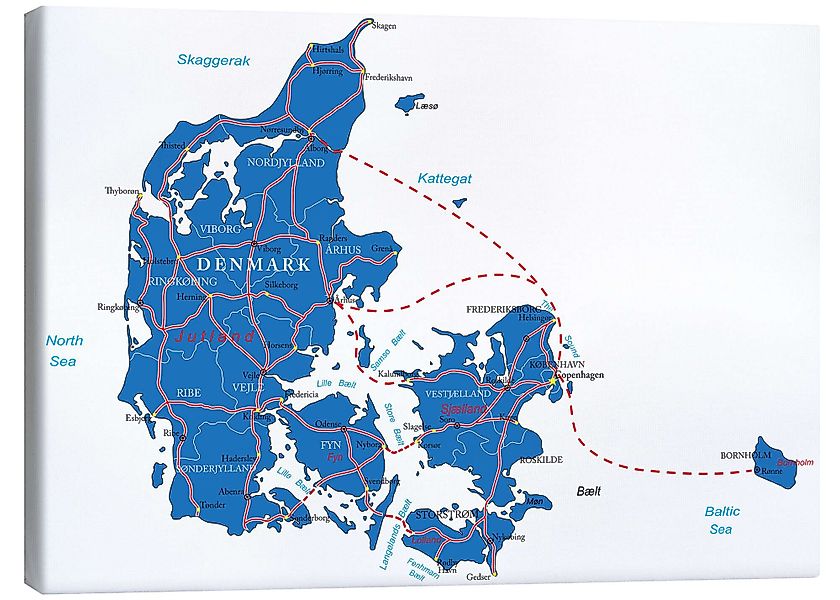 Posterlounge Poster Editors Choice, Dänemark Karte, günstig online kaufen