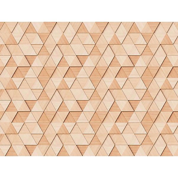 Bricoflor 3D Tapete Mit Dreiecken In Holzoptik Moderne Vliestapete Geometri günstig online kaufen