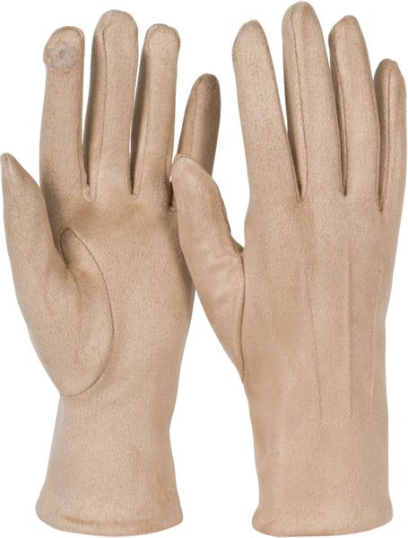 styleBREAKER Fleecehandschuhe Einfarbige Touchscreen Handschuhe Ziernähte günstig online kaufen