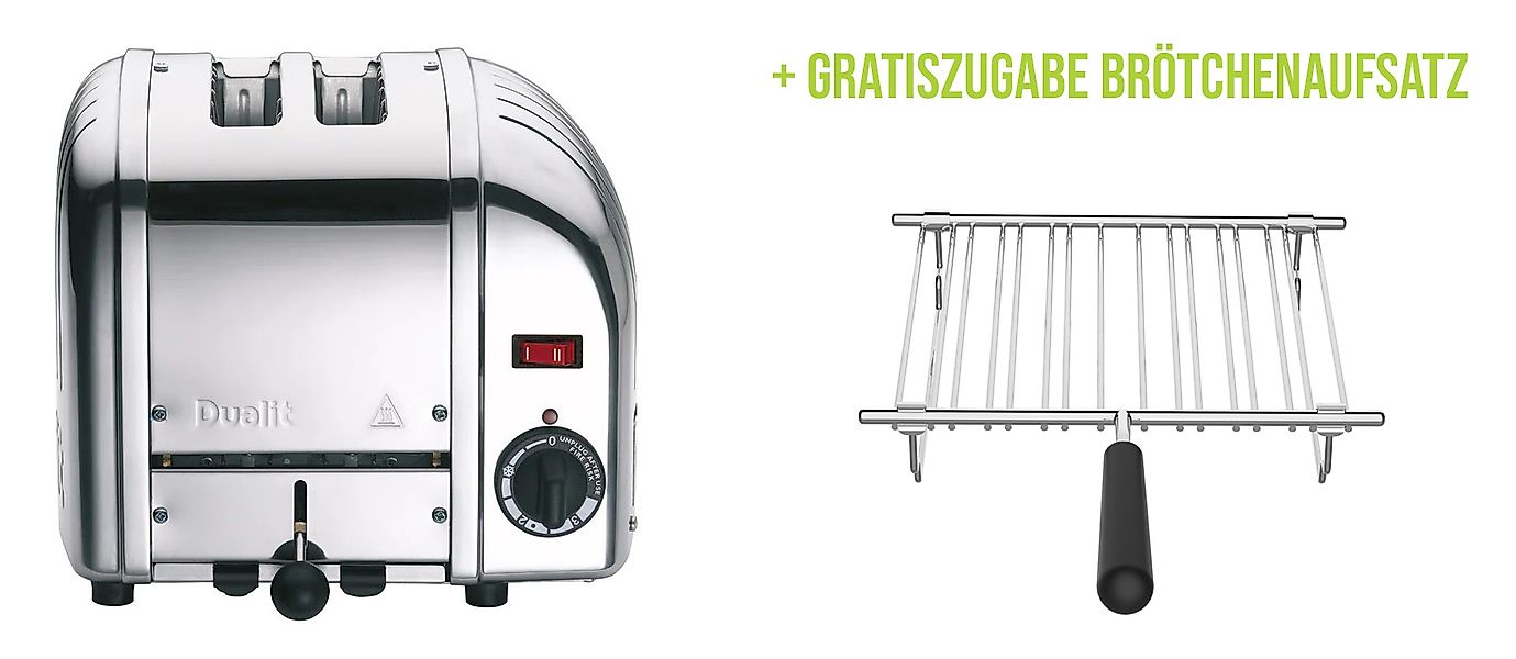 Vario Toaster Premium 2-Schlitze Poliert inkl. Gratis Brötchenaufsatz günstig online kaufen