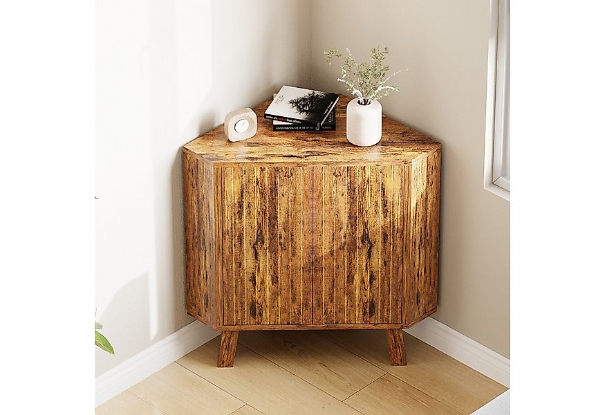 GarveeMore Eckschrank Eckschrank mit Türen 3-Tier Industrie geflitztes Eckr günstig online kaufen