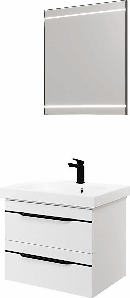 Saphir Badmöbel-Set "Balto 2-teilig Mineralmarmor-Waschtisch mit LED-Spiege günstig online kaufen