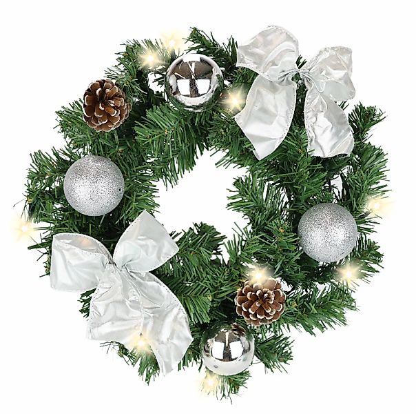 I.GE.A. Kunstkranz "LED-Weihnachtskranz dekoriert" Kranz mit Kugeln Schleif günstig online kaufen