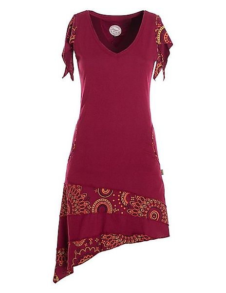Vishes Zipfelkleid Damen Baumwolle Patchwork Design asymmetrischer Ausschni günstig online kaufen