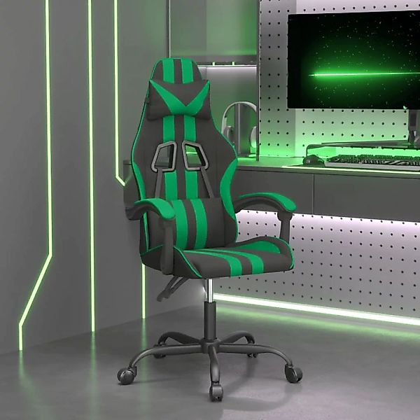 Vidaxl Gaming-stuhl Drehbar Schwarz Und Grün Kunstleder günstig online kaufen
