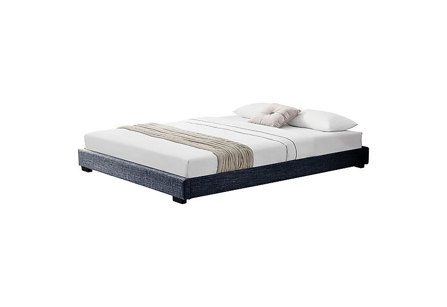 Corium Polsterbett, »Masari« Bett mit Lattenrost 140x200cm Leinen Dunkelgra günstig online kaufen