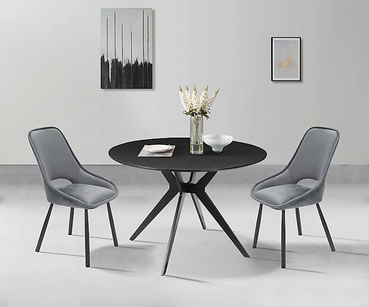 Home affaire Esszimmerstuhl "Menonri", (Set), Veloursstoff, gepolsterte Rüc günstig online kaufen
