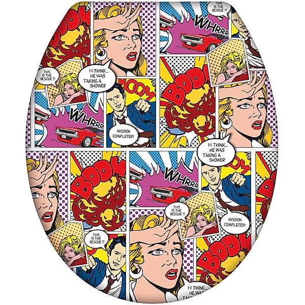 Wenko WC-Sitz Pop-Art Duroplast mit Absenkautomatik Mehrfarbig günstig online kaufen