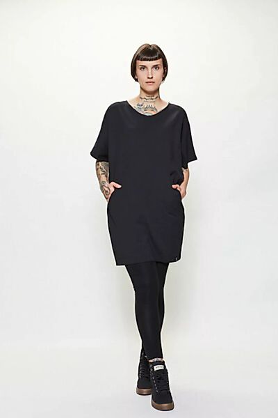 Longshirt Mit Taschen Jersey In Schwarz günstig online kaufen
