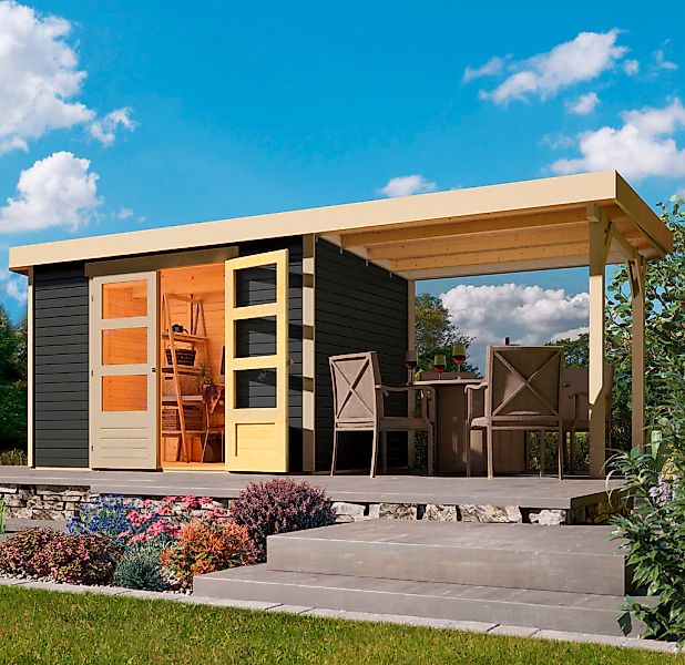 Karibu "Arnis" mit Anbaudach 2,40 cm Breite günstig online kaufen