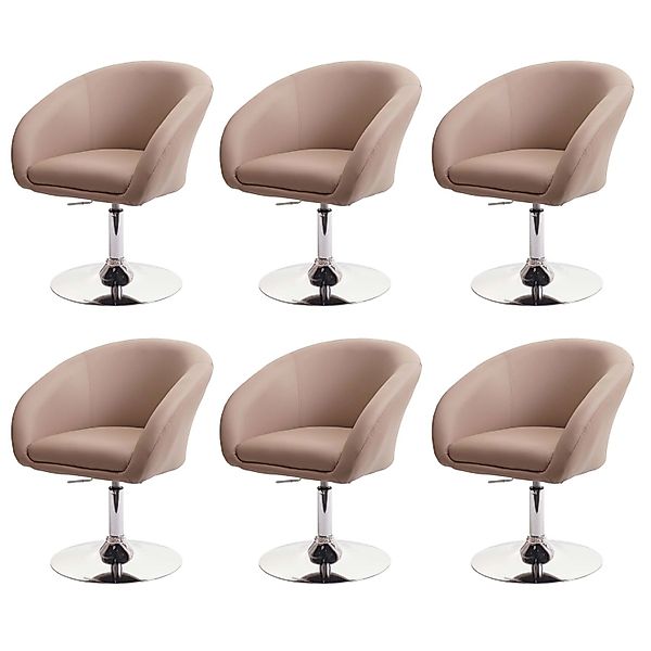 MCW Esszimmerstuhl F19 6er-Set Kunstleder Taupe günstig online kaufen