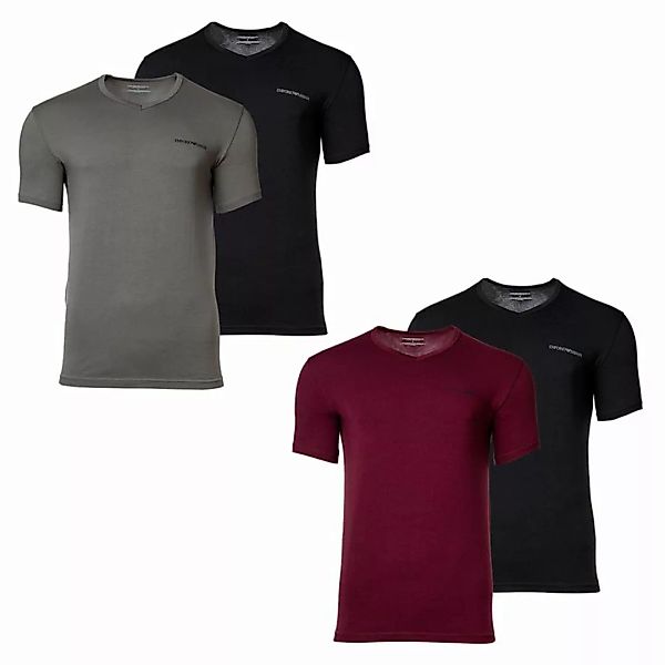 EMPORIO ARMANI Herren T-Shirt, 2er Pack - Kurzarm, V-Neck, Stretch Cotton günstig online kaufen