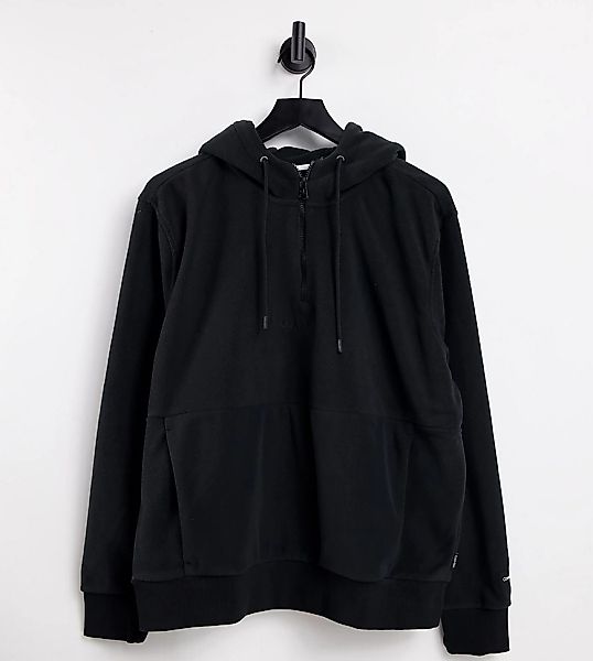 Calvin Klein – Kapuzenpullover aus Polarfleece in Schwarz, exklusiv bei ASO günstig online kaufen