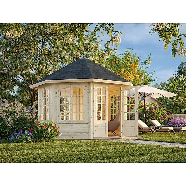 Palmako Holz-Pavillon Veronica 7 Natur unbehandelt 337 cm x 337 cm günstig online kaufen