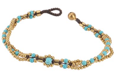 Guru-Shop Fußkette Fußkette Makramee mit Glöckchen, günstig online kaufen