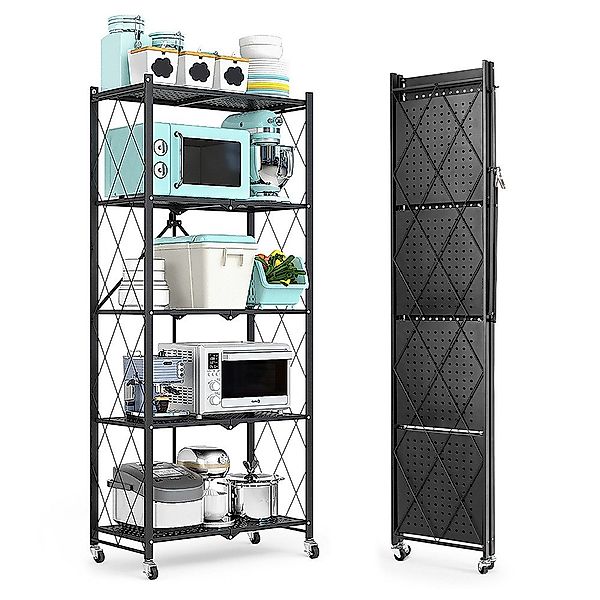 HomeMiYN Regal Klappregal mit Rollen Bücher günstig online kaufen